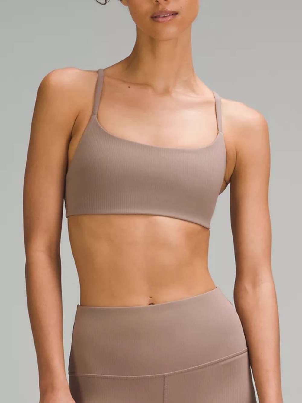 Wunder Train Strappy Racer Sports Bra Ribbed, A/B Cup